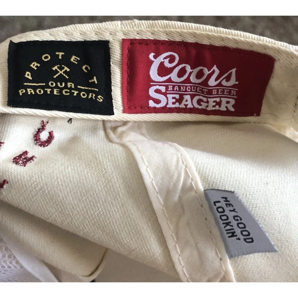 Seager X Coors Banquet Men's Protect Our Protectors Ball Cap Hat One Size Cotton